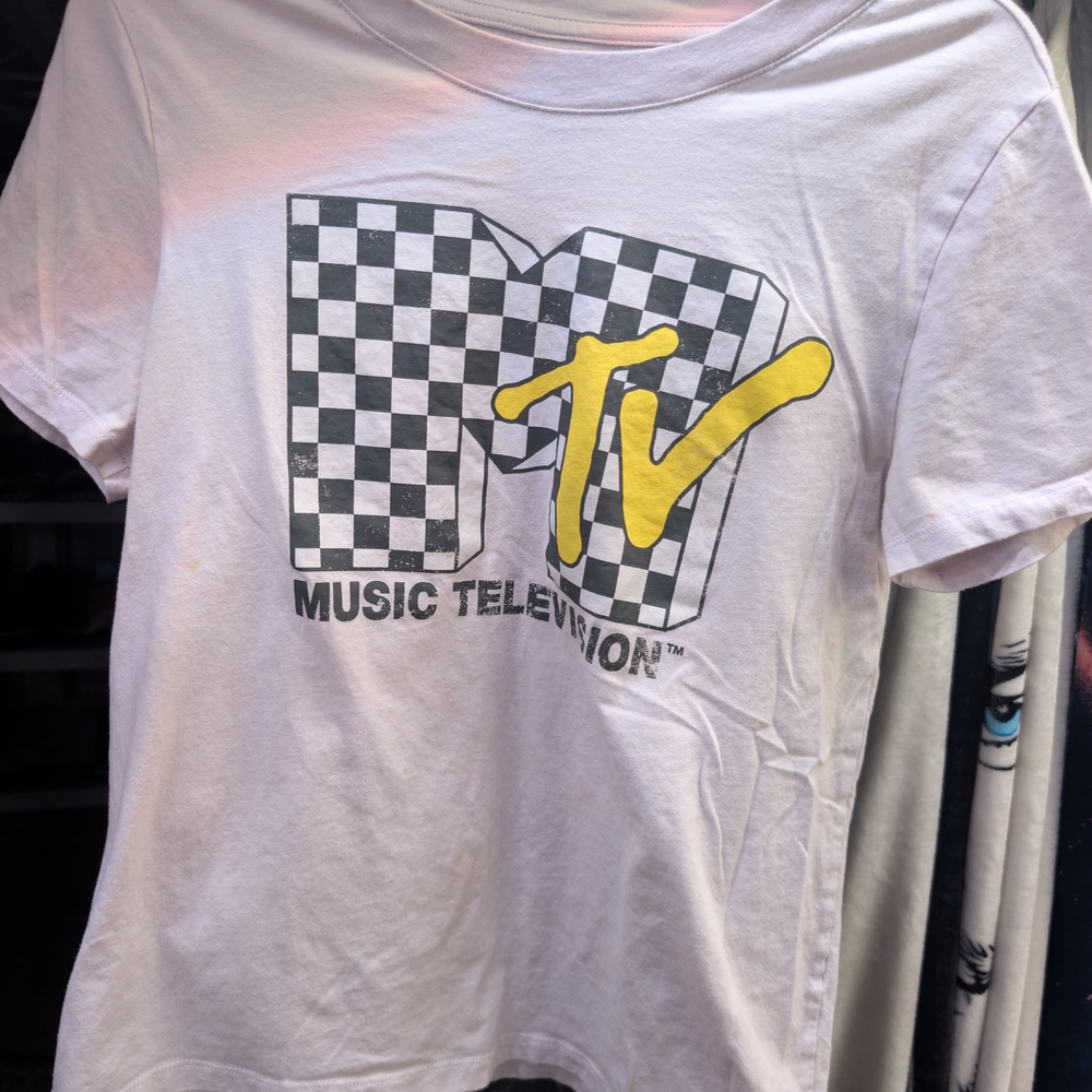 MTV Black and White Checkered Tee